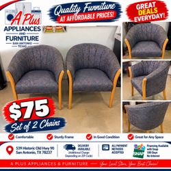 Set of 2 Upholstered Tub Accent Chairs