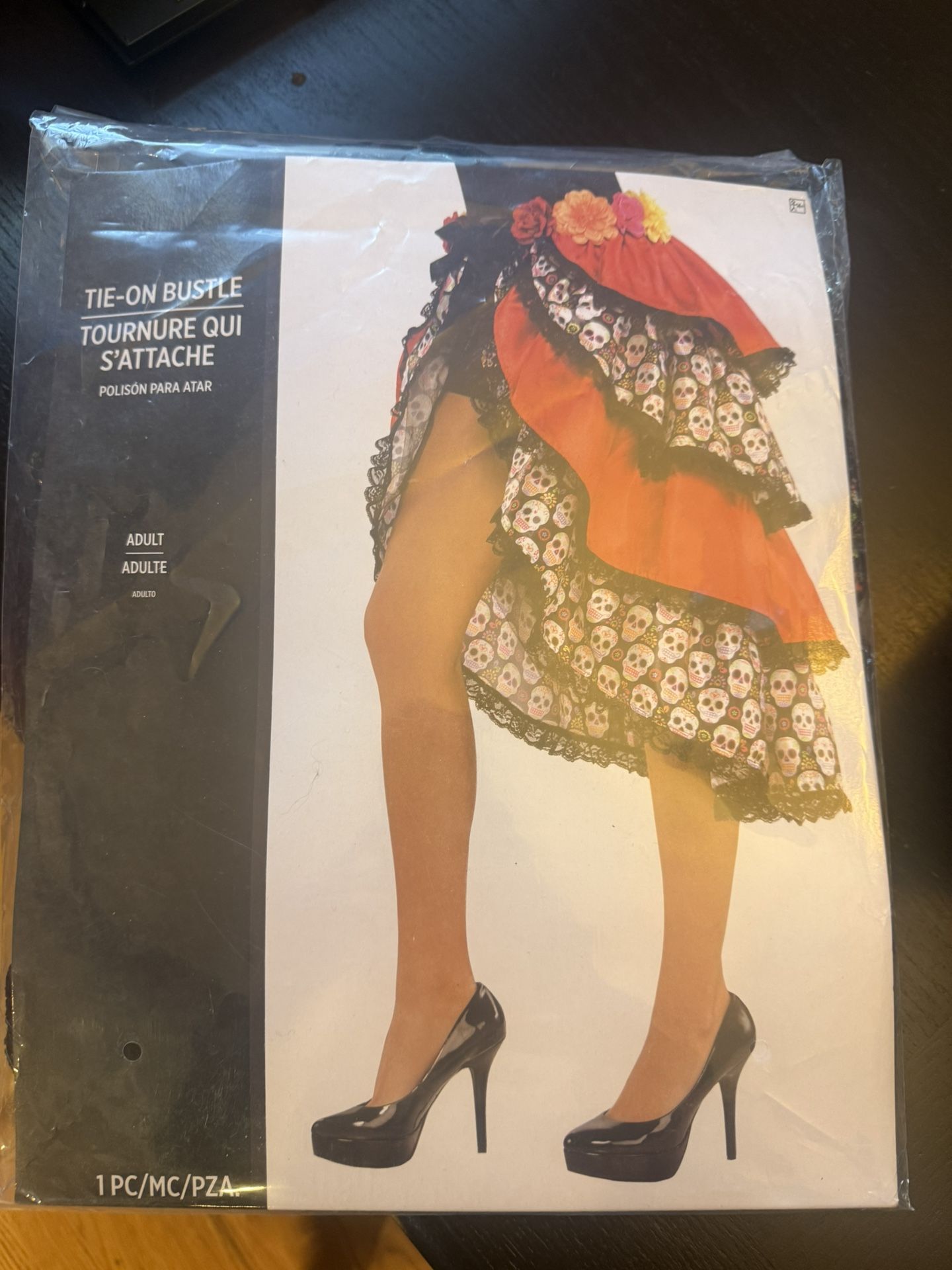 Halloween Tie On Bustle Skirt Dia De Los Muertos