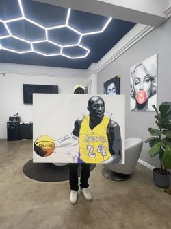 Beautiful 48 x 36 one of one custom painted Kobe Bryant