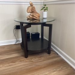 Glass And Wood Round Table