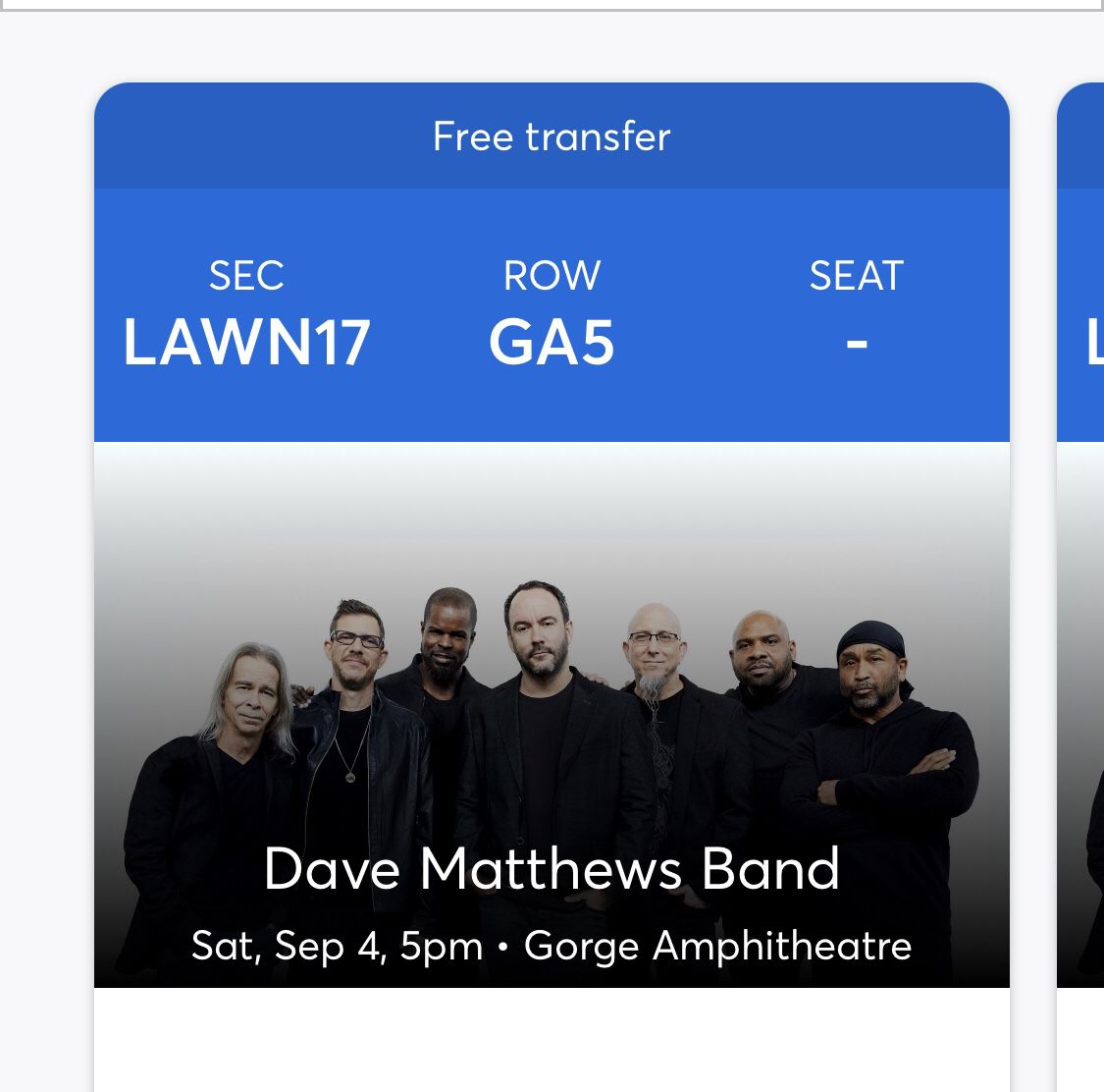 Two Tickets To Dave Matthews Band 