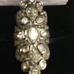 18 Kt gold 2.40 ctw Rose Cut Diamonds Antique Ring