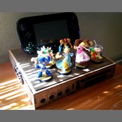 Wooden Nintendo Wii U Console Case
