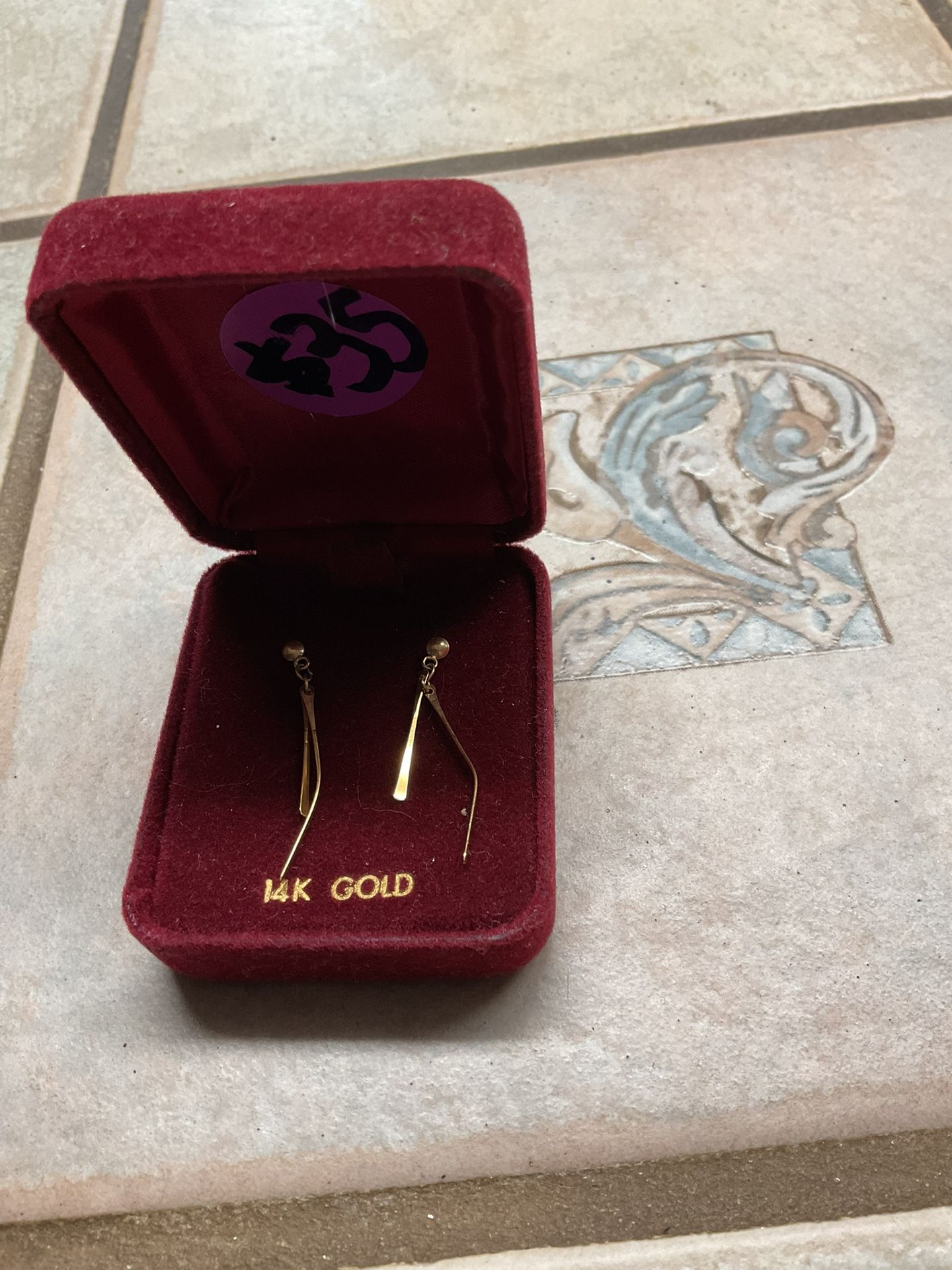 Vintage 14 Kt Gold Earrings Jewelry. DADS ESTAE