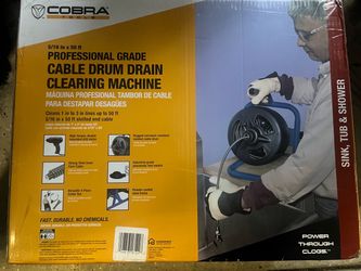 Cobra 5/16 in x 50 ft PROFESSIONAL GRADE CABLE DRUM DRAIN CLEARING MACHINE