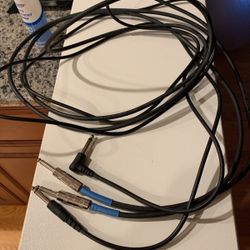 2 Amplifier Cords Approximately 10 Foot Long