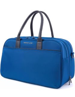 Nomad Lane Carry-On Luggage Duffel Bag, Durable & Lightweight Suitcase. Bento Bag, Personal Item Weekender Travel Bag for Men & Women, Aegean Blue
