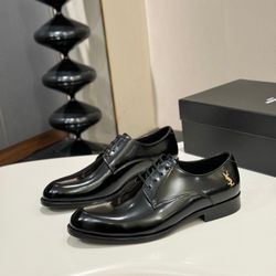 YSL Men’s Leather Shoes With Box 2026 New 