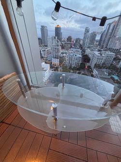 Tempered glass side table