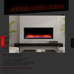 Corretto 72 in. Electric Wall-Mount Electric Fireplace in Black