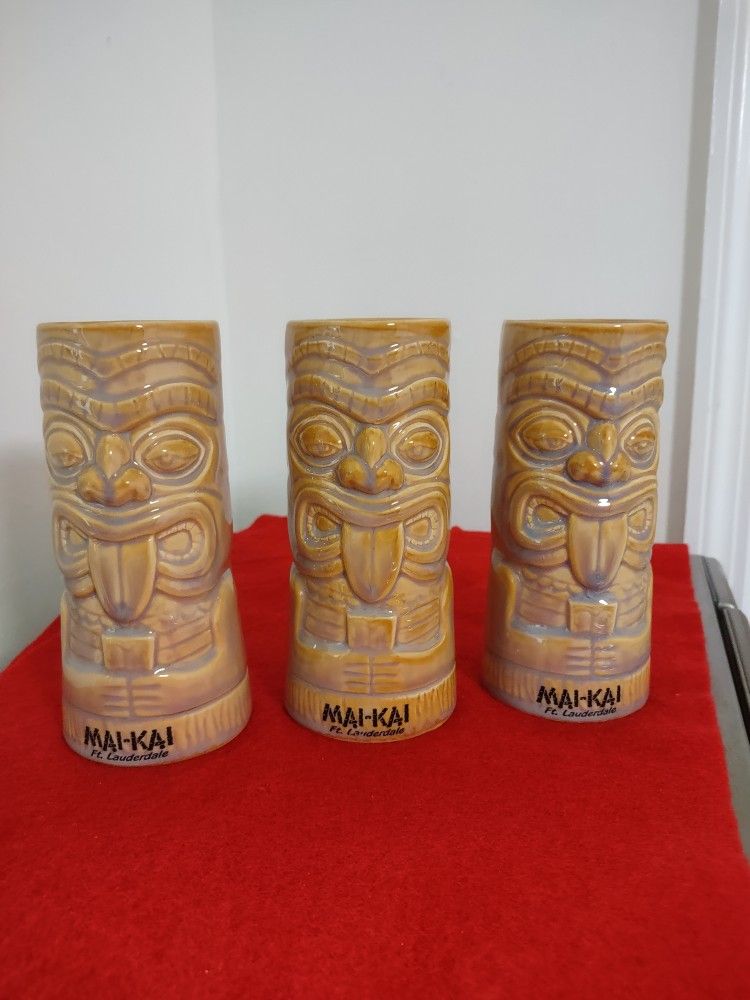 Chiki Tiki Mug Tumbler Beer MAI-TIKI Ft Lauderdale:6 inches Tall.