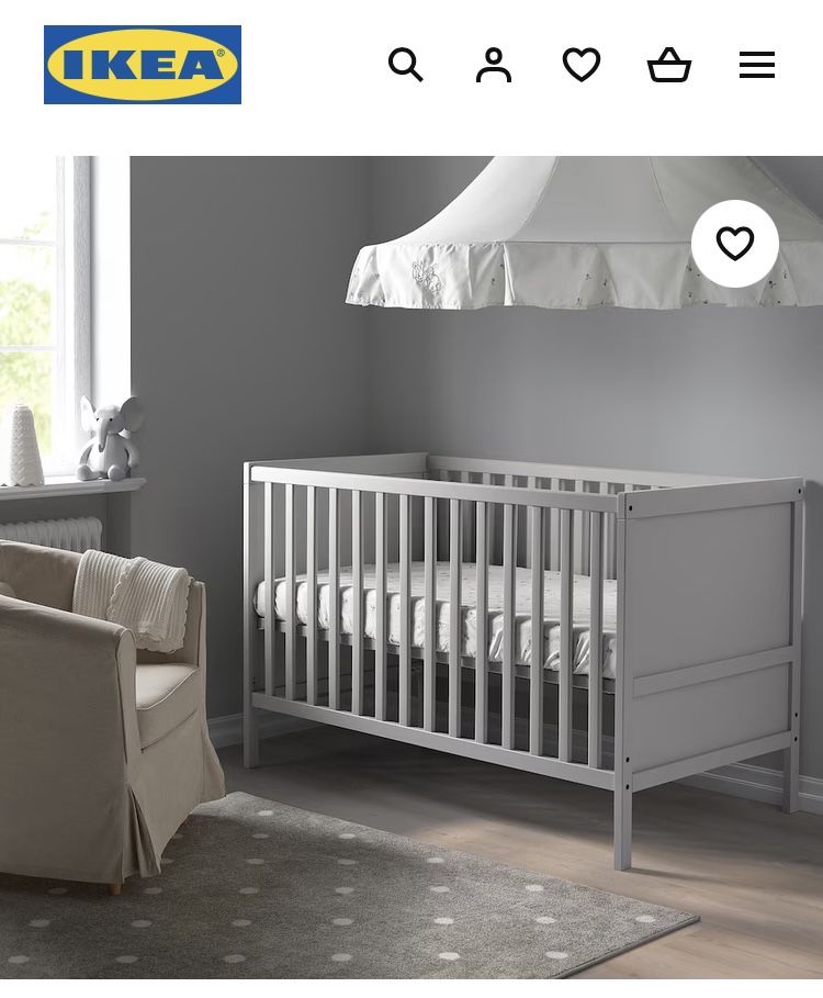 IKEA SUNDVIK スンドヴィーク　グレー SUNDVIK extendable bed frame, gray, 381/4x743/4