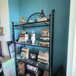 Black Metal and Glass bookshelf