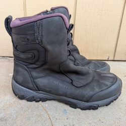 Merrell 10-11 Leather Waterproof Hiking Boots Zipper Side Insulated Snow Water Shoes Keen Vasque Oboz Salomon La Sportiva REI Chaco Asolo Arc'teryx