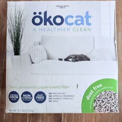 ökocat Dust Free Natural Paper Pellet Cat Litter Non-clumping 12.3 Medium New