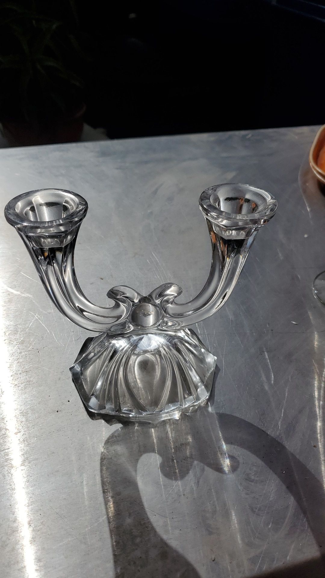 Glass candle holder