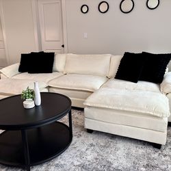 120” Cloud Couch U Shaped Sectional with Two Ottomans