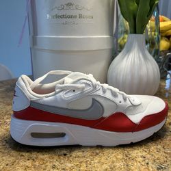 Nk Air Max Brand New  White/red Original Shoes No Box Size 8.5  Men 