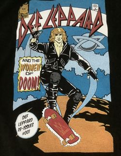 MENS DEF LEPPARD WOMEN OF DOOM T-SHIRT HYSTERIA LONG SLV BLACK LARGE