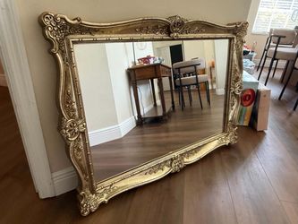 Large Vintage Ornate Gold Mirror – Baroque / Rococo Style. 42.5” x 31.5”
