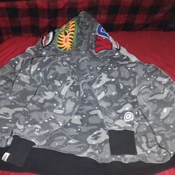 BAPE Space Camo Shark Full Zip Double Hoodie 