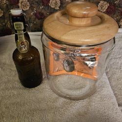 Kool Cookie Jar & Grolsch Dutch- Beer Bottle