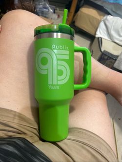 Publix 95 Anniversary Metal Tumbler 40 oz Lid Straw Green Insulated Limited Ed
