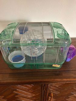 Hamster Cage W/ Exercise Ball and Bedding
