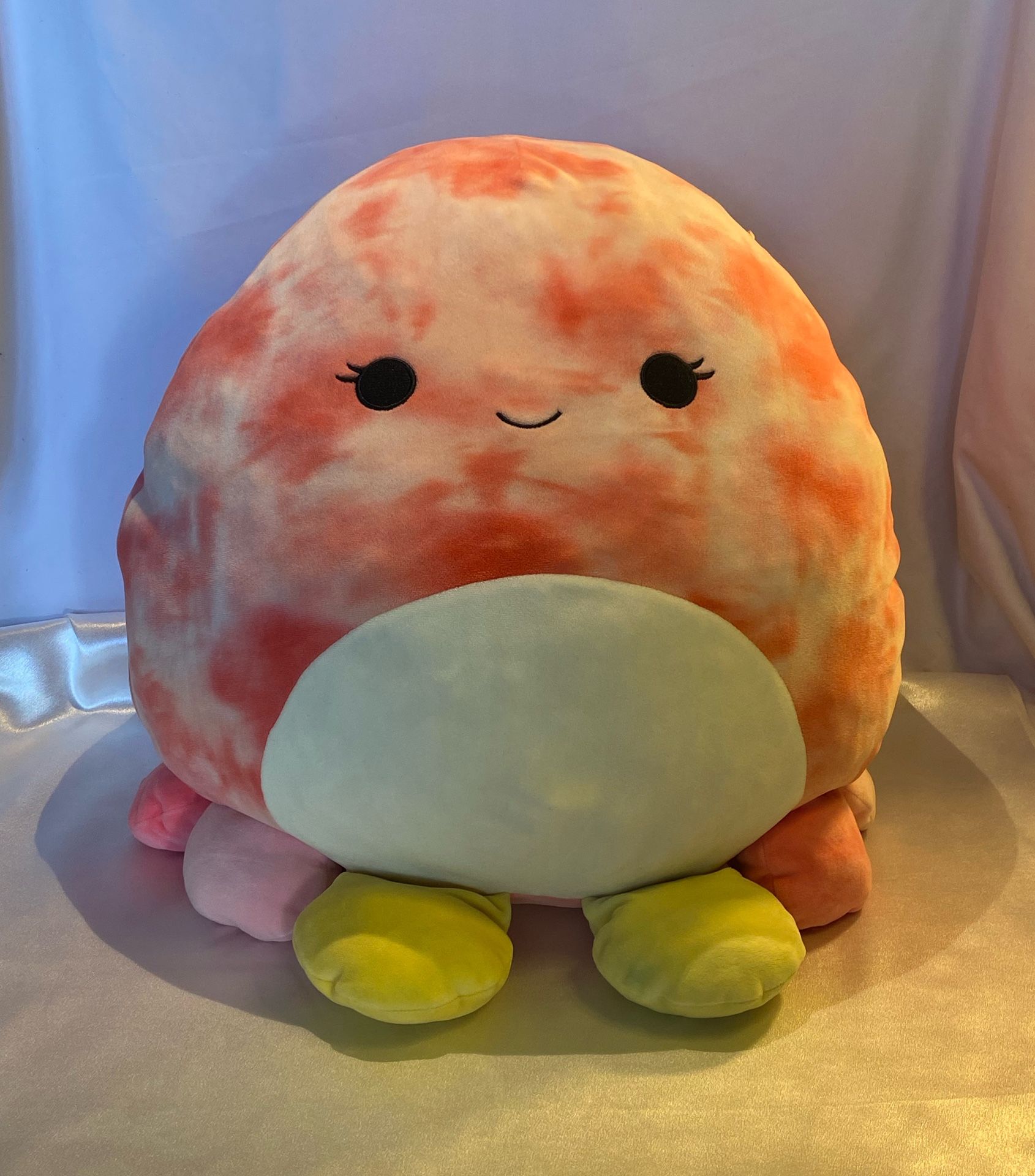 Retired 16" Squishmallows Tie-Dye Plush – Pink Tie-Dye Yellow Feet Rare