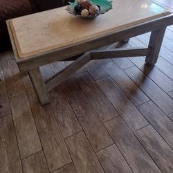 Coffee Table Solid Wood And Stone