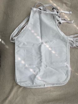 White Full-Length Apron with Pockets