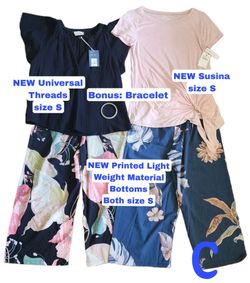 NEW Universal Threads, Susina, 2 Printed Pants WOMEN'S SMALL LOT