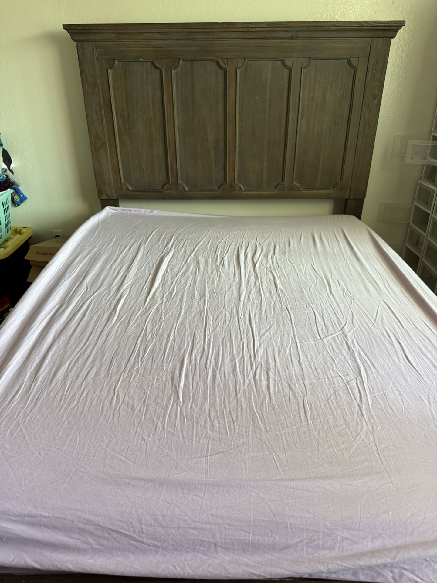 queen bed frame brown rustic