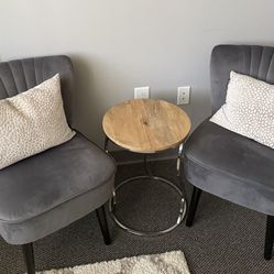 Set of Two Gray Chairs 