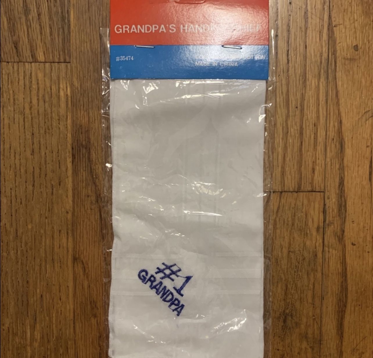 NEW Vintage 1990s #1 Grandpa White Handkerchief