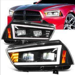 11-14 Dodge Charger LED DRL Projector Headlights Luces Calaveras Micas Faros Faroles Headlamps Focos