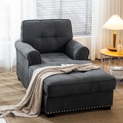 Modern Linen Fabric Indoor Chaise Lounge