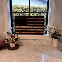 Wooden American Flags