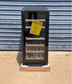 15 in. Dual Zone 30-Bottle Undercounter/ Freestanding Wine Cooler in Black with Reversible Door, Removable Shelves