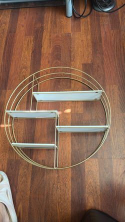 Gold Round Metal Wall Shelf