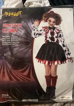 Spirit Sinister Clown Child Halloween Costume child 6-8