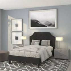 New White + Black Mattress + Platform, (No Headboard) Both for one price!