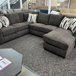 Brown Plush Sectional
