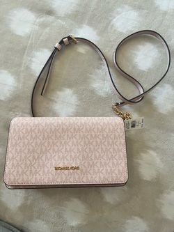 Michael Kors Pink Medium Signature Logo Crossbody Bag