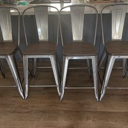 Wood And Metal Counter Stools