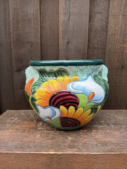 Mexican Talavera Planters, Pottery, Clay Pots.
