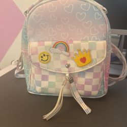 Cute Mini Heart And Checkered Mini Backpack