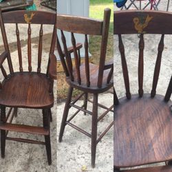 Antique wooden high chair