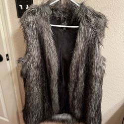 Large Faux Fur Nicole Miller Vest
