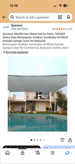 Free shade sail out of package no hardware